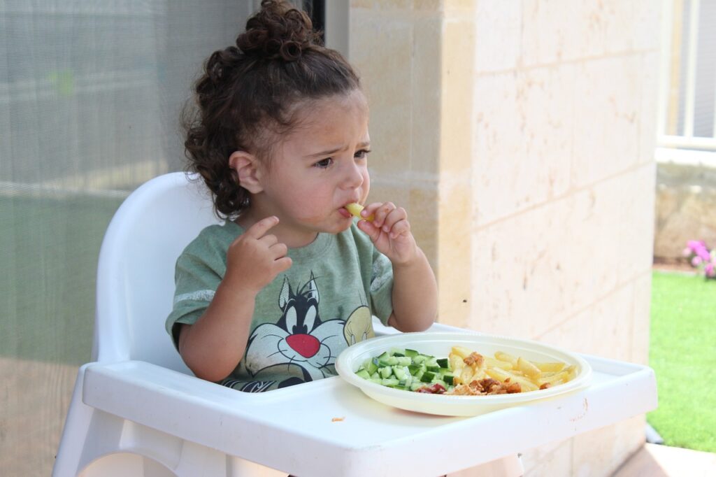 Child eating all meals