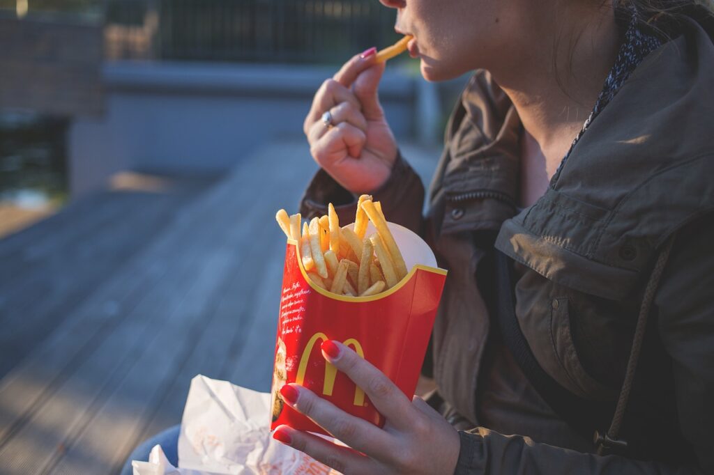 Child eating junk food