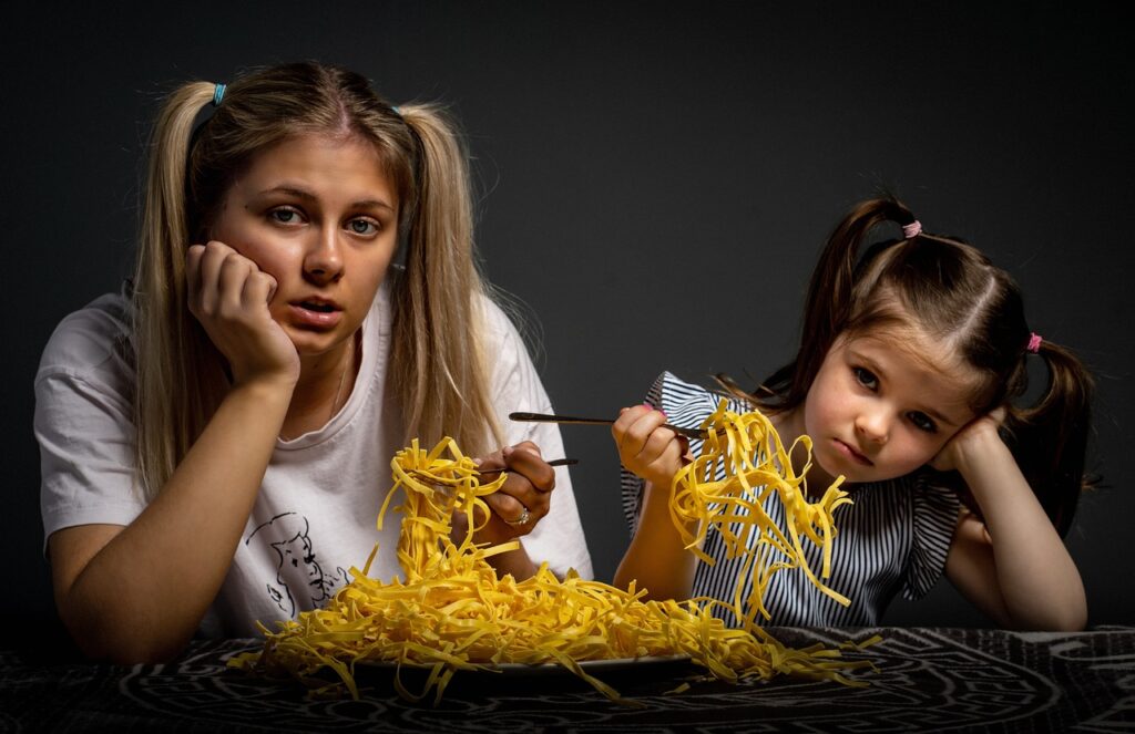 Children often model the eating habits of their parents.