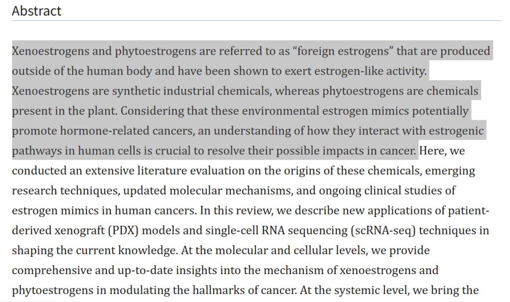 Exploring the Biological Activity and Mechanism of Xenoestrogens and Phytoestrogens in Cancers: Emerging Methods and Concepts. 